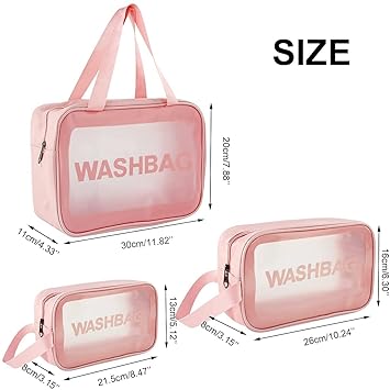 MYHOMESWORLDCosmetic Pouch, Make up Bag for Home & Travel, Toiletry Bag for Cosmetics, Brushes, Accessories Set of 3 - Wash Bag - (Random col) FIRST QUALITY