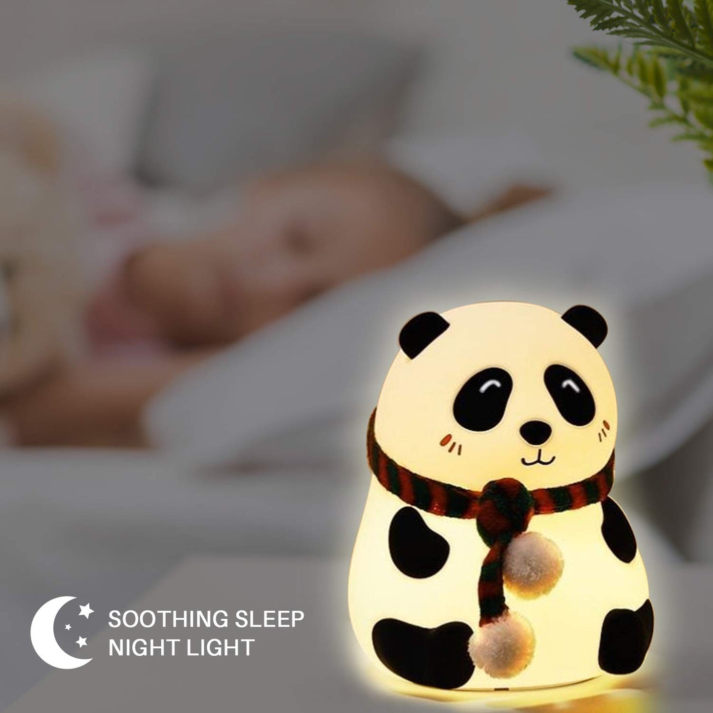 SleepyPanda: Touch-Activated LED Night Lamp - Rechargeable, Colorful, and the Perfect Companion for a Tranquil Bedtime