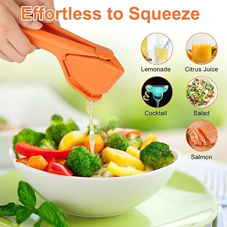 MYHOMESWORLDLemon Squeezer Manual,Effortless Manual Flat Lemon Juicer Squeezer, Hand Citrus Press, Citrus Squeezer with Built-in Strainer,Easy to Make Juice From Lemon, Citrus, Orange, Fruits (multi-colour)