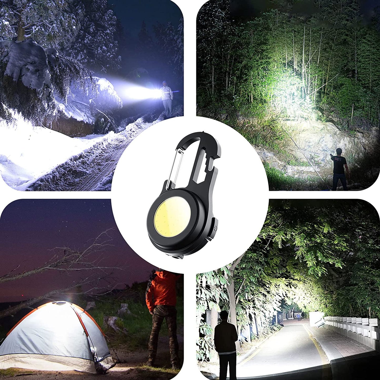 Mini LED Emergency Light: 500 Lumens - Waterproof & Rechargeable - 4 Modes - Magnetic Torch