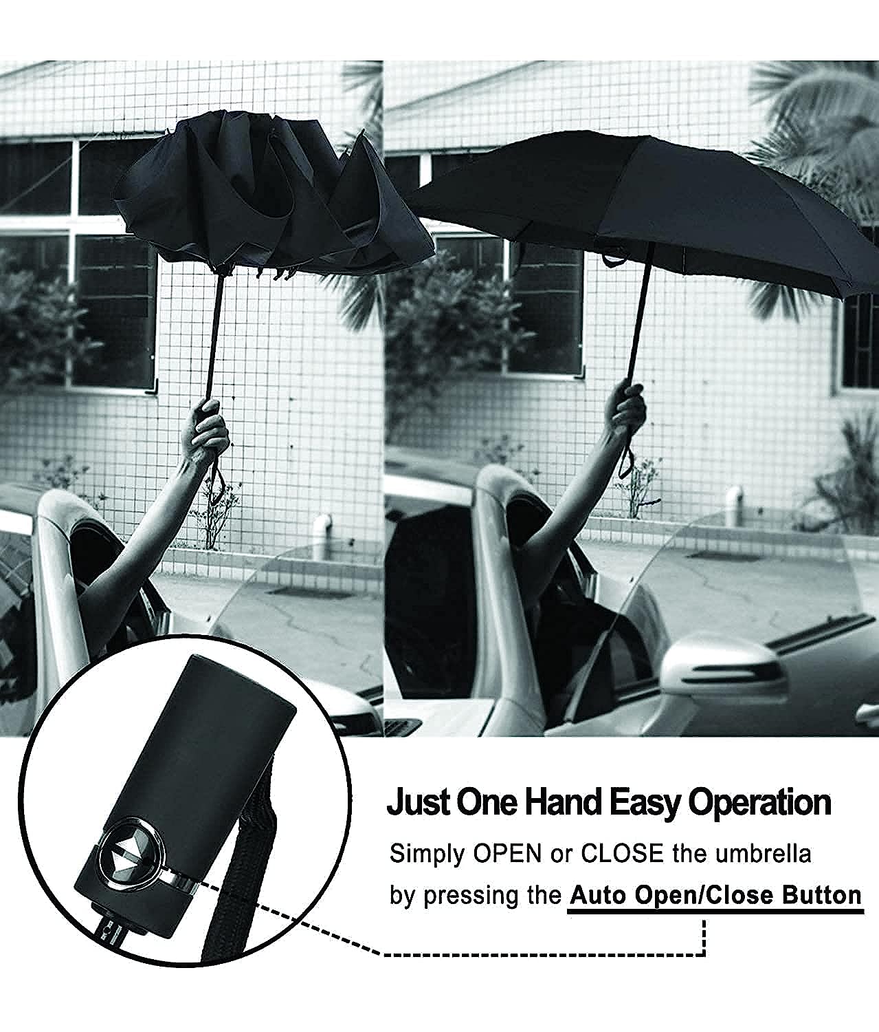 3-Fold Auto Open/Close Big Size Windproof Umbrella - Perfect for All Ages and Genders!