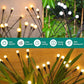 Firefly Starburst Solar Lights: 8 LEDs, Flash Mode, Warm Glow | Waterproof Outdoor Decor for Pots, Garden | 2-Pack