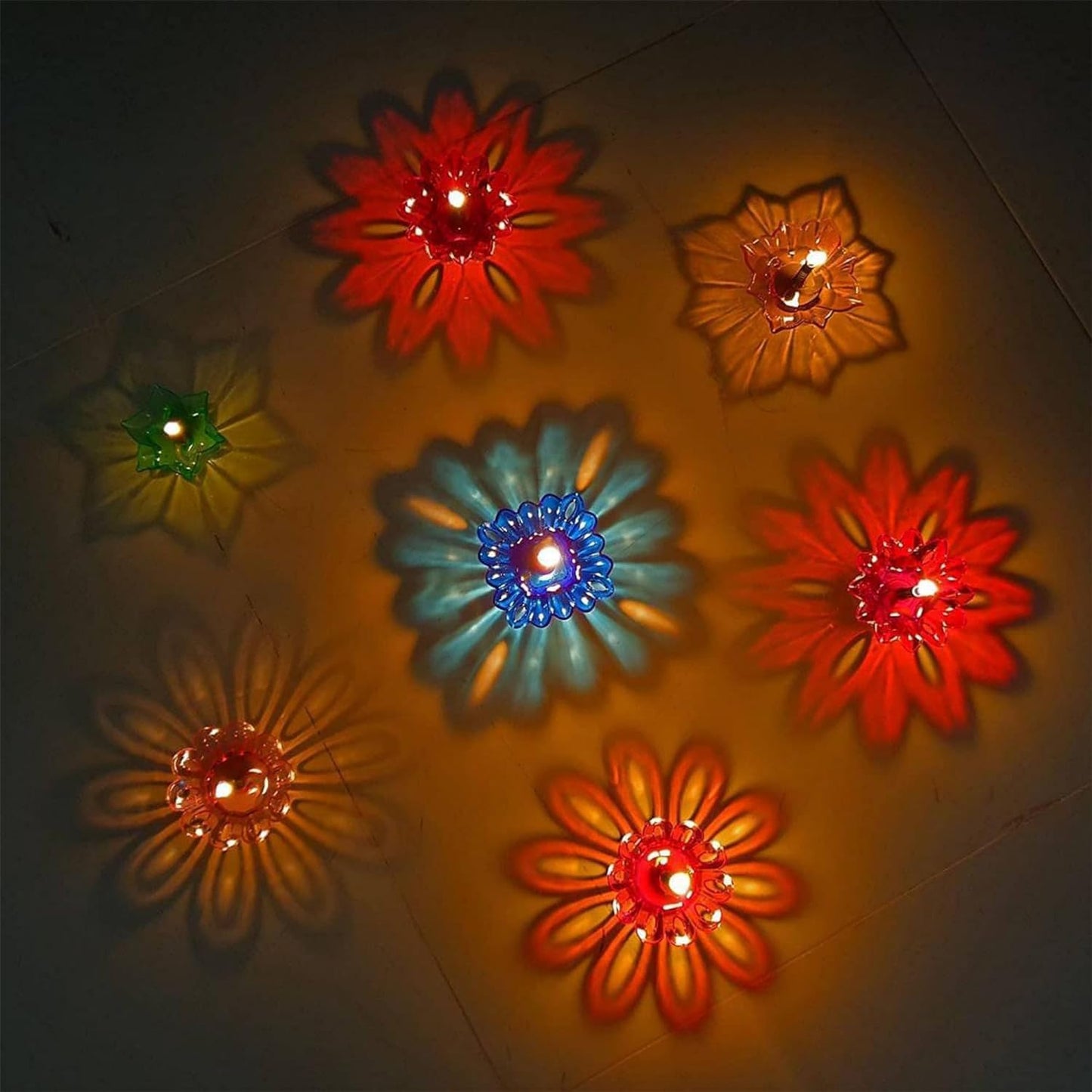 Diwali Magic: 24-Piece 3D Reflective Diya Set for Pooja & Decor