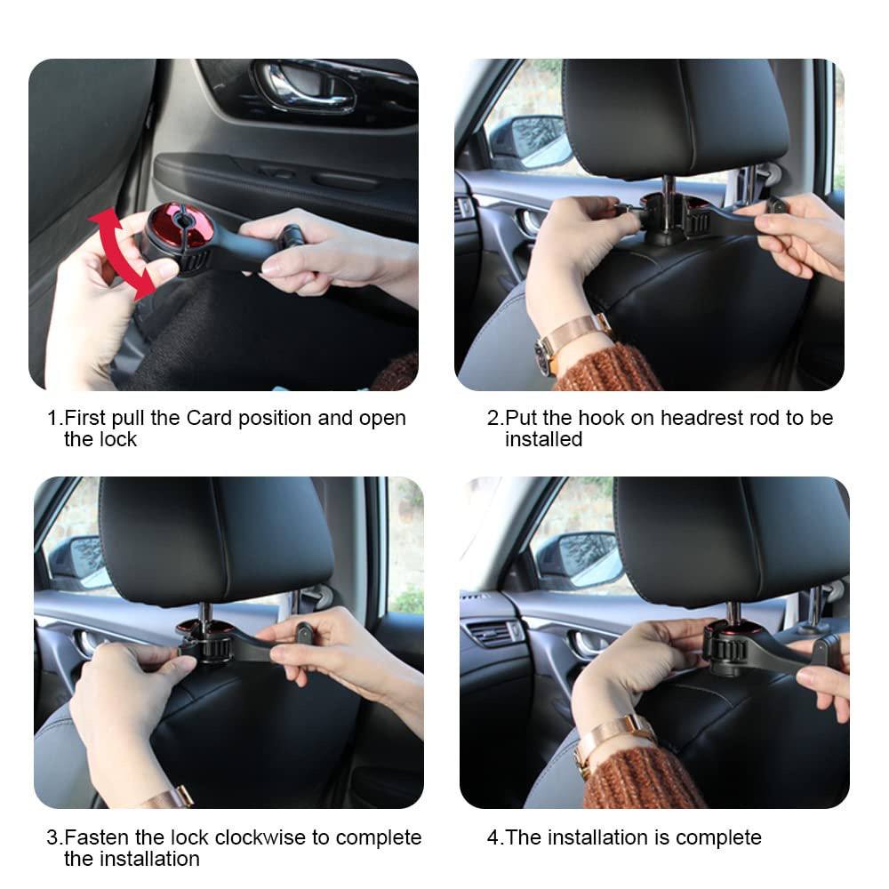 Car Seat Back Hooks with Built in Phone Holder Set of 2 Simplify Your Travel Experience