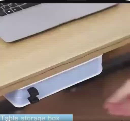 Plastic Hidden Under Desk Storage Drawer Box, Slide Out Under Desk