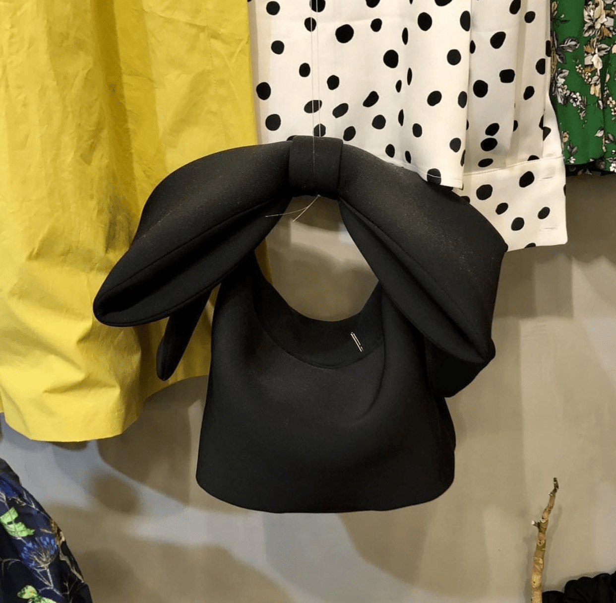 Black Bow Shaped Tote Handbag