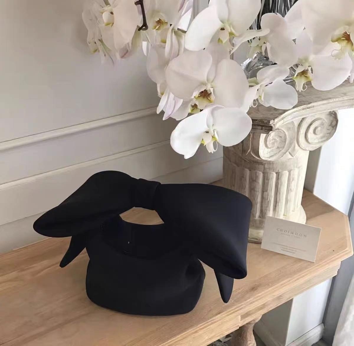 Black Bow Shaped Tote Handbag