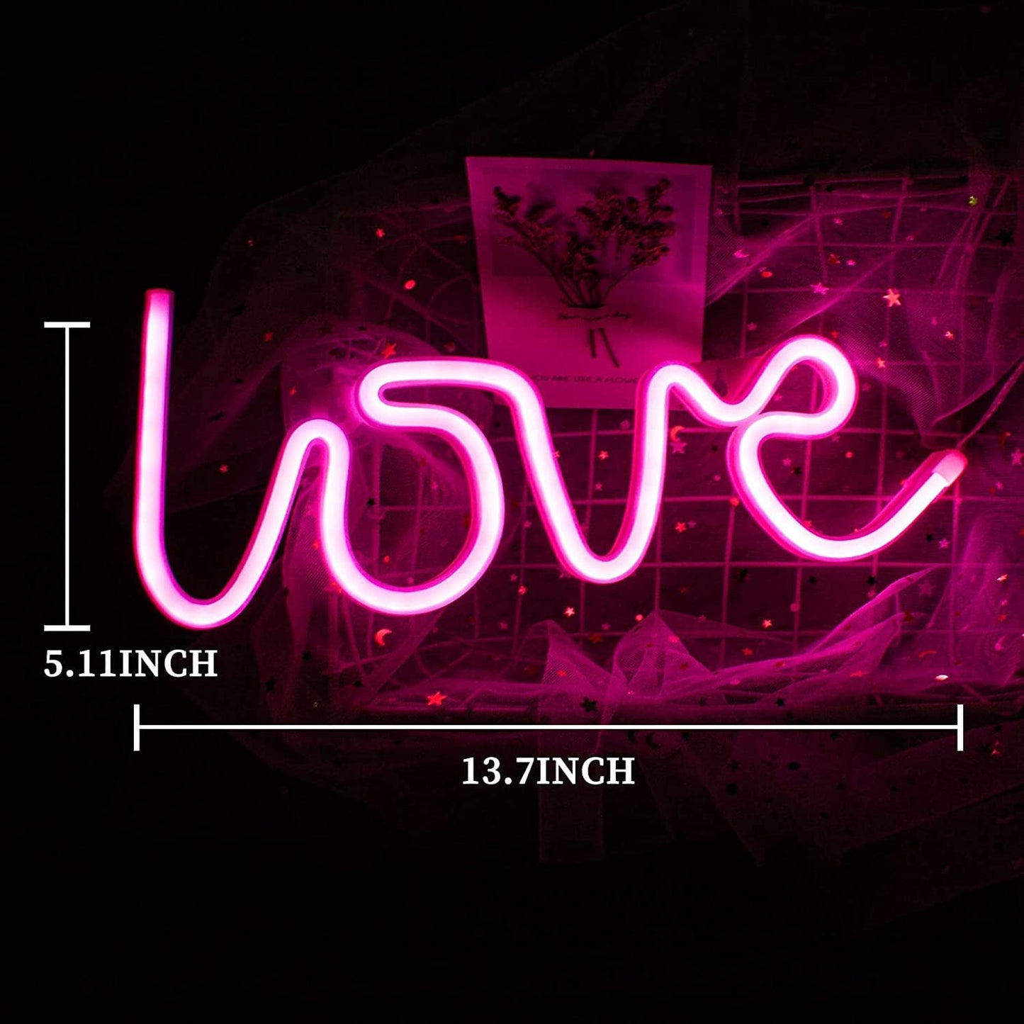 Neon LOVE SIGN (Works with USB or Batteries)