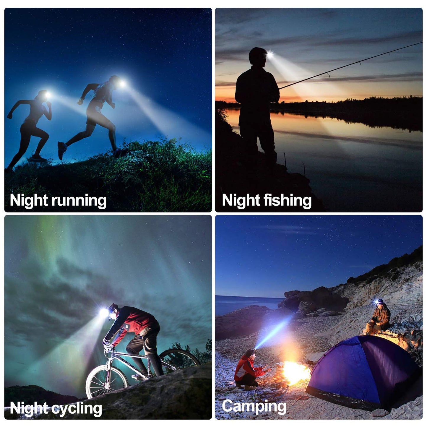 Waterproof LED Headlamp Zoomable 3 Modes Bright