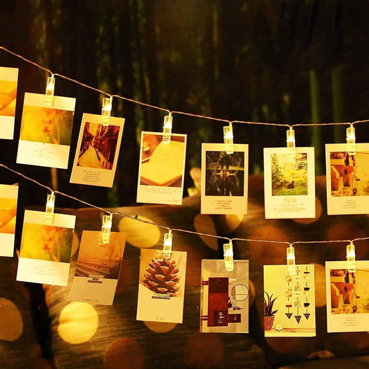 20 LED Clip Battery Operated 20 Photos String Light for Romantic Mood , Special Lighting for Diwali Christmas New Year/Home Decoration