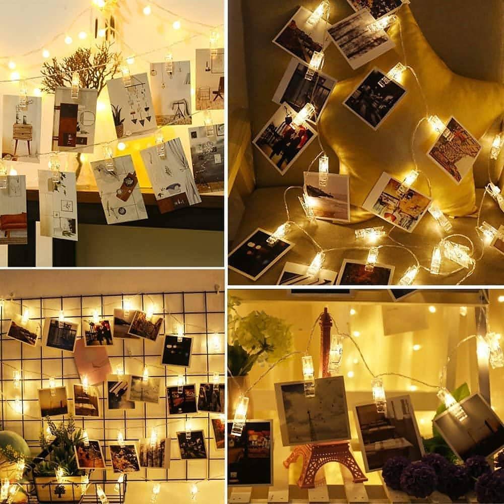 20 LED Clip Battery Operated 20 Photos String Light for Romantic Mood , Special Lighting for Diwali Christmas New Year/Home Decoration