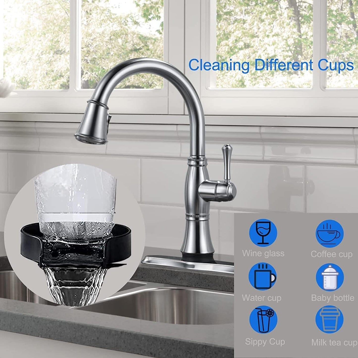 Kitchen Glass Cup Bottle Cleaner Washer Sink with Suction Cups – P2 Trading  Inc.