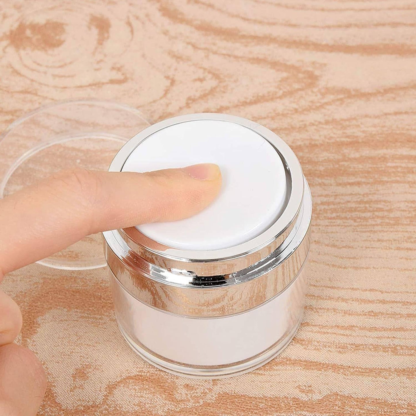 Empty Airless Cosmetic Container 50 ML Portable Refillable Travel Size Airless Pump Jar Acrylic Vacuum Hand Press Bottle Container with Pump Lotion Jar with Lid for Face Lotion Box Skincare Cream