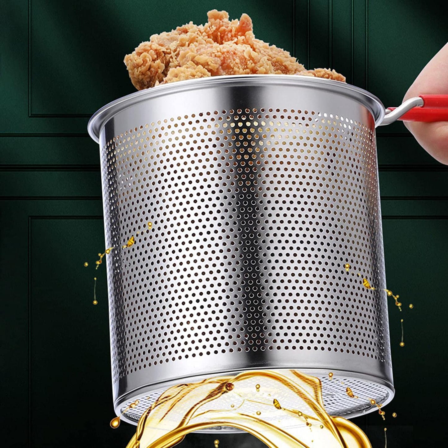 Stainless Steel Deep Fryer Pot Detachable Fryer Pan High with Basket Universal Deep Fry Pan Fry Pot for Home Fries Kitchen Camping