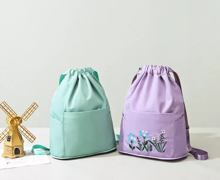 Waterproof Foldable Backpack 22L for Travel with Embroidery Work (Color as per availability)