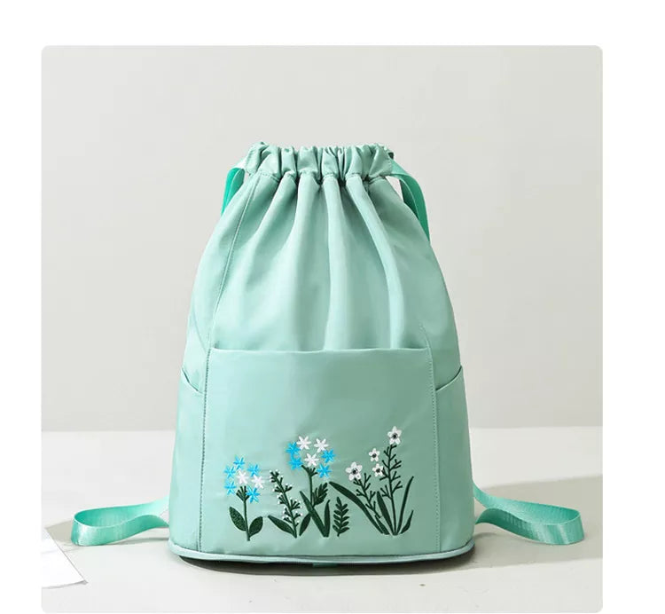 Waterproof Foldable Backpack 22L for Travel with Embroidery Work (Color as per availability)