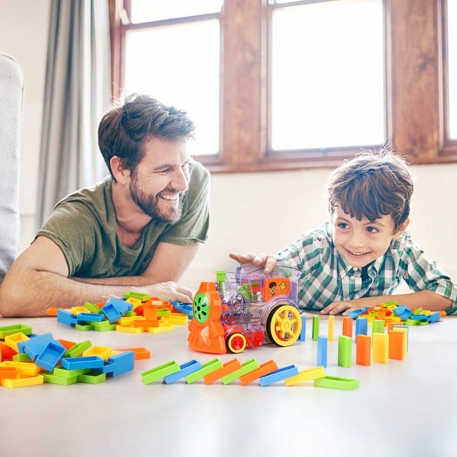 Domino Train Express: 60-Piece Set with Lights and Sounds for Creative Fun and Learning!