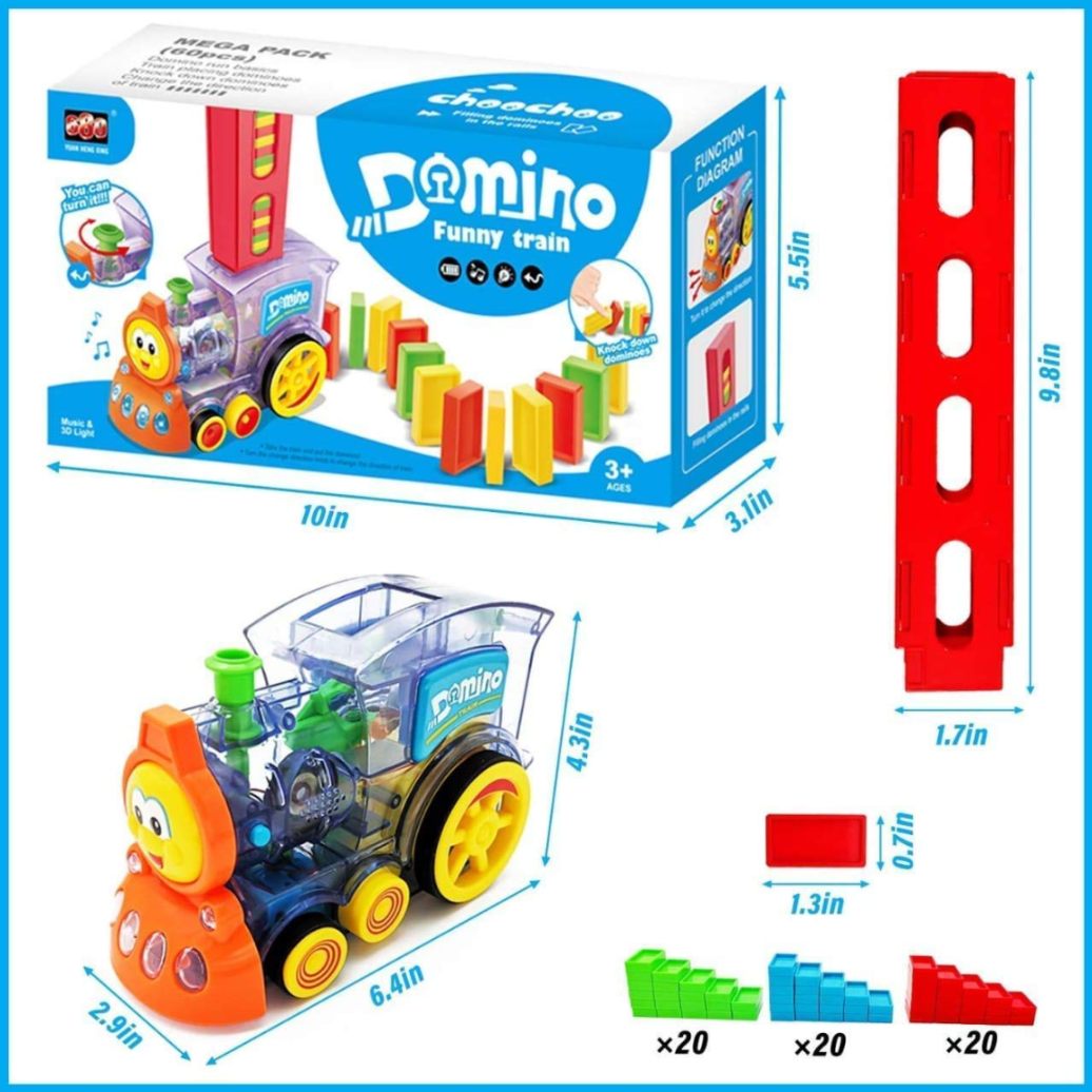 Domino Train Express: 60-Piece Set with Lights and Sounds for Creative Fun and Learning!