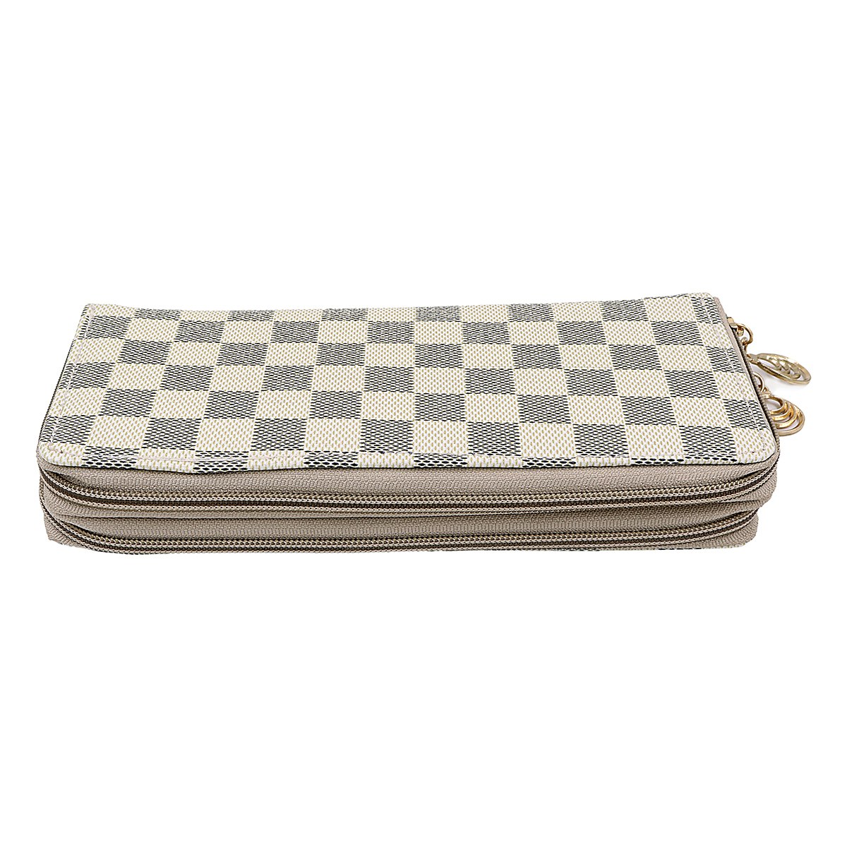 Stylish Clutch Check Premium Vintage collection PU-LEATHER with 2 Main Zipper Pockets