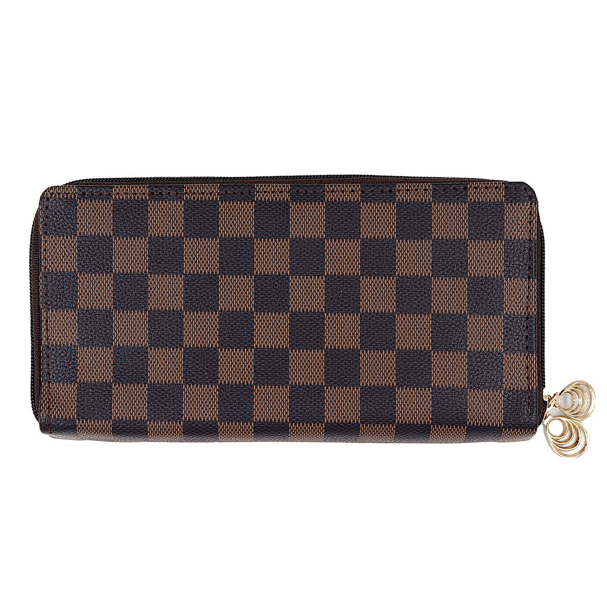 Stylish Clutch Check Premium Vintage collection PU-LEATHER with 2 Main Zipper Pockets