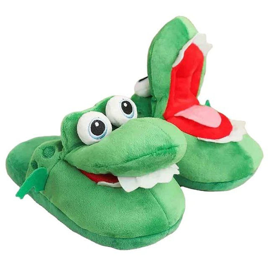 Crocodile Plush Green Slippers