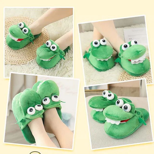 Crocodile Plush Green Slippers